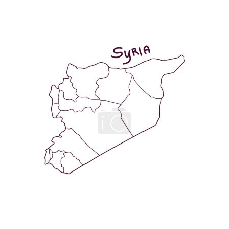 Illustration for Hand Drawn Doodle Map Of Syria. Vector Illustration - Royalty Free Image