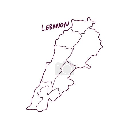 Illustration for Hand Drawn Doodle Map Of Lebanon. Vector Illustration - Royalty Free Image