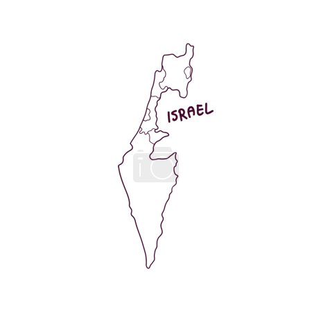 Illustration for Hand Drawn Doodle Map Of Israel. Vector Illustration - Royalty Free Image