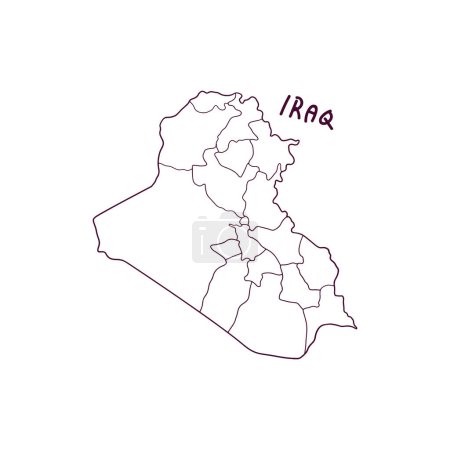 Ilustración de Hand Drawn Doodle Map of Iraq (en inglés). Ilustración vectorial - Imagen libre de derechos