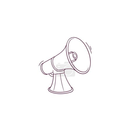 Illustration for Hand Drawn illustration of megaphone icon. Doodle Vector Sketch Illustration - Royalty Free Image