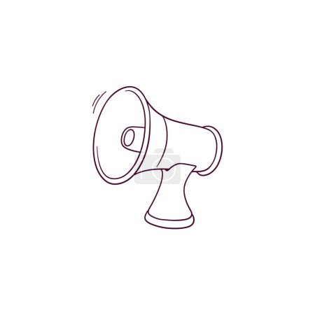 Illustration for Hand Drawn illustration of loudspeaker icon. Doodle Vector Sketch Illustration - Royalty Free Image