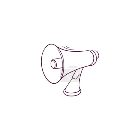 Illustration for Hand Drawn illustration of loudspeaker icon. Doodle Vector Sketch Illustration - Royalty Free Image