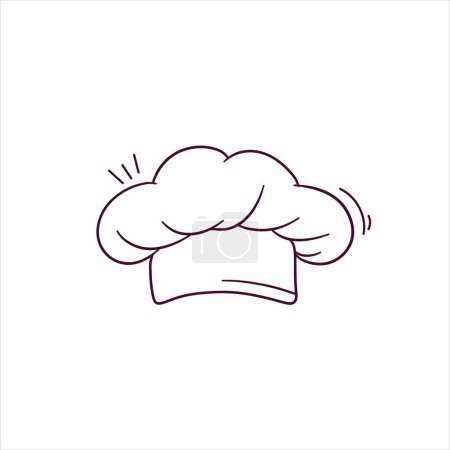 Ilustración de Ilustración dibujada a mano del icono del sombrero del chef. Doodle Vector Sketch Ilustración - Imagen libre de derechos