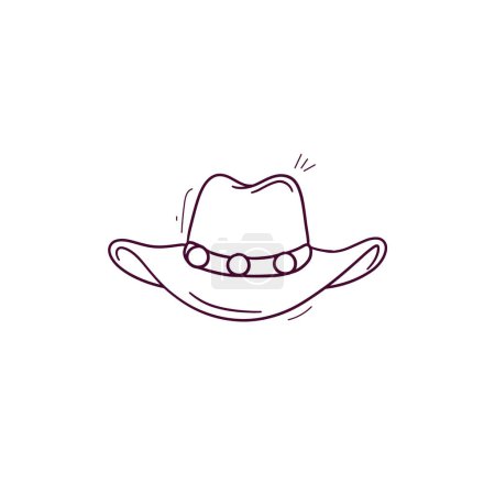 Ilustración de Ilustración dibujada a mano del icono del sombrero de vaquero. Doodle Vector Sketch Ilustración - Imagen libre de derechos