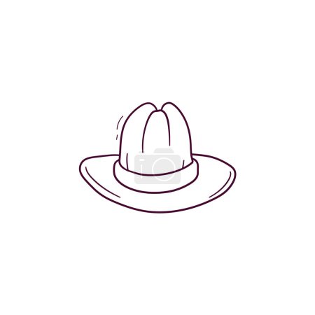 Illustration for Hand Drawn illustration of cowboy hat icon. Doodle Vector Sketch Illustration - Royalty Free Image