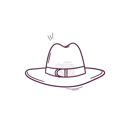 Illustration for Hand Drawn illustration of cowboy hat icon. Doodle Vector Sketch Illustration - Royalty Free Image