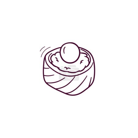 Ilustración de Ilustración dibujada a mano del icono del sushi. Doodle Vector Sketch Ilustración - Imagen libre de derechos