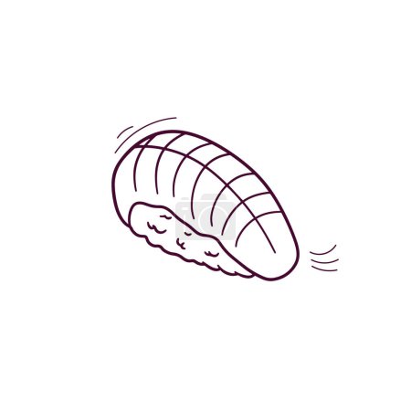 Illustration for Hand Drawn illustration of sushi icon. Doodle Vector Sketch Illustration - Royalty Free Image