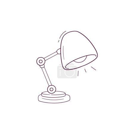 Ilustración de Ilustración dibujada a mano del icono de la lámpara de escritorio. Doodle Vector Sketch Ilustración - Imagen libre de derechos
