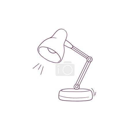 Ilustración de Ilustración dibujada a mano del icono de la lámpara de escritorio. Doodle Vector Sketch Ilustración - Imagen libre de derechos