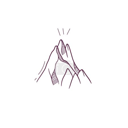 Illustration for Hand Drawn illustration of mountain icon. Doodle Vector Sketch Illustration - Royalty Free Image