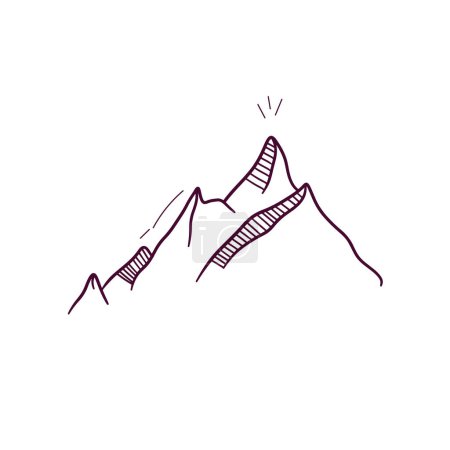 Illustration for Hand Drawn illustration of mountain icon. Doodle Vector Sketch Illustration - Royalty Free Image