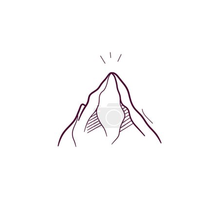 Ilustración de Ilustración dibujada a mano del icono de la montaña. Doodle Vector Sketch Ilustración - Imagen libre de derechos