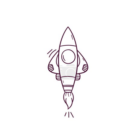 Ilustración de Ilustración dibujada a mano del icono del cohete. Doodle Vector Sketch Ilustración - Imagen libre de derechos