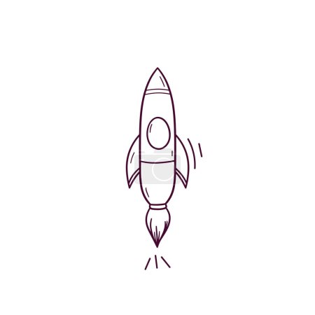 Ilustración de Ilustración dibujada a mano del icono del cohete. Doodle Vector Sketch Ilustración - Imagen libre de derechos