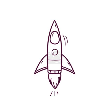 Illustration for Hand Drawn illustration of rocket icon. Doodle Vector Sketch Illustration - Royalty Free Image