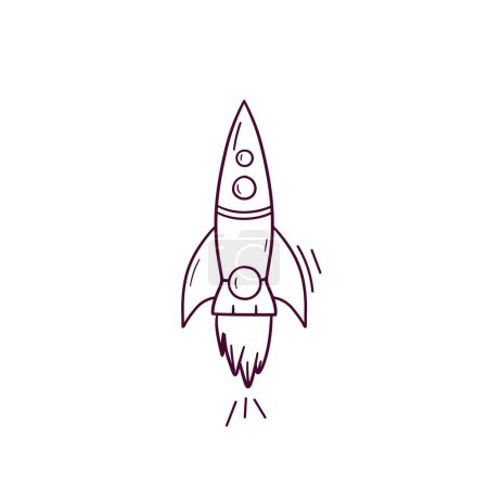 Illustration for Hand Drawn illustration of rocket icon. Doodle Vector Sketch Illustration - Royalty Free Image