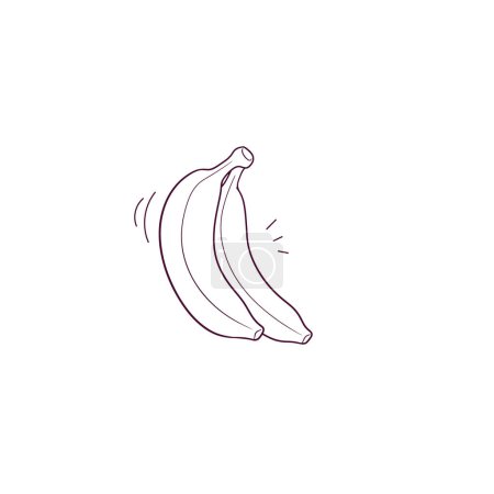 Téléchargez les illustrations : Illustration dessinée à la main de l'icône banane. Illustration de croquis vectoriels Doodle - en licence libre de droit
