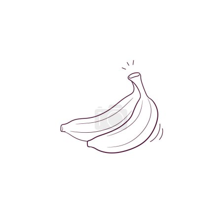 Ilustración de Ilustración dibujada a mano del icono del plátano. Doodle Vector Sketch Ilustración - Imagen libre de derechos