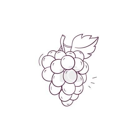 Ilustración de Icono de ilustración de uvas dibujado a mano. Doodle Vector Sketch Ilustración - Imagen libre de derechos