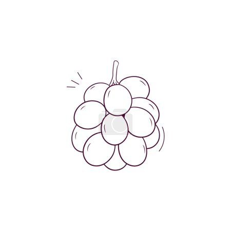 Illustration for Hand Drawn illustration of grapes icon. Doodle Vector Sketch Illustration - Royalty Free Image