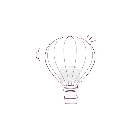 Illustration for Hand Drawn illustration of hot air ballon icon. Doodle Vector Sketch Illustration - Royalty Free Image