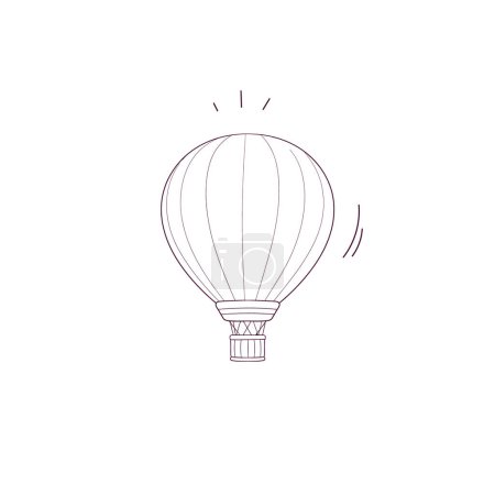 Ilustración de Ilustración dibujada a mano del icono del globo de aire caliente. Doodle Vector Sketch Ilustración - Imagen libre de derechos