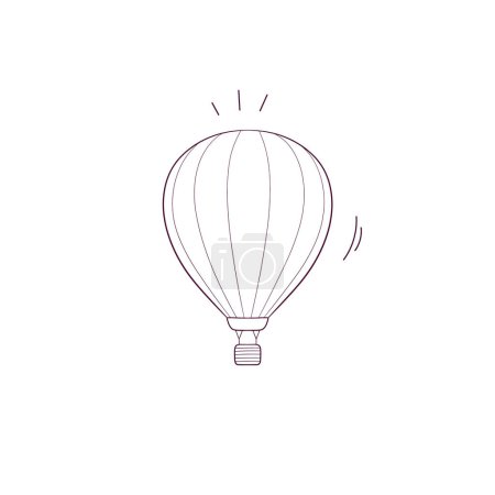 Illustration for Hand Drawn illustration of hot air ballon icon. Doodle Vector Sketch Illustration - Royalty Free Image