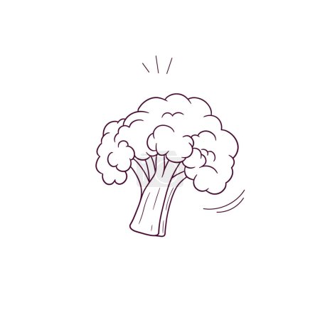 Illustration for Hand Drawn illustration of broccoli icon. Doodle Vector Sketch Illustration - Royalty Free Image