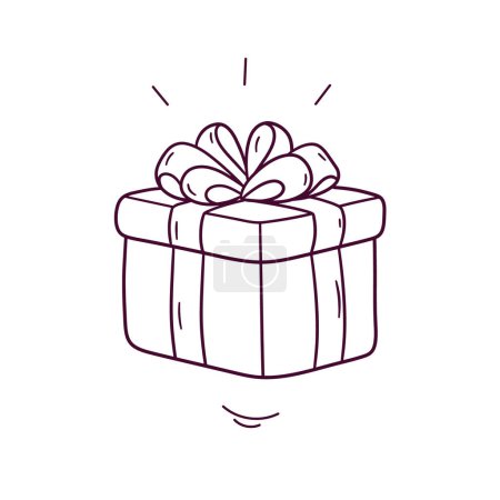 Illustration for Hand Drawn illustration of gift box icon. Doodle Vector Sketch Illustration - Royalty Free Image