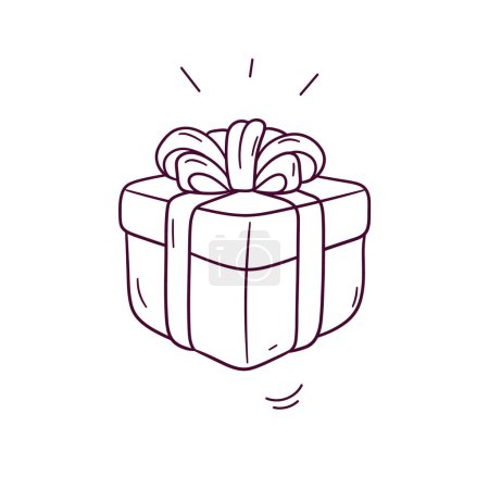Illustration for Hand Drawn illustration of gift box icon. Doodle Vector Sketch Illustration - Royalty Free Image