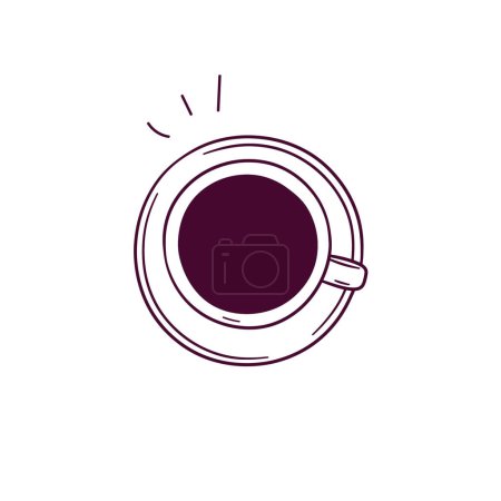 Téléchargez les illustrations : Illustration dessinée à la main de l'icône tasse à café. Illustration de croquis vectoriels Doodle - en licence libre de droit