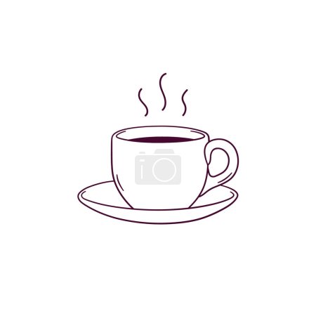 Téléchargez les illustrations : Illustration dessinée à la main de l'icône tasse à café. Illustration de croquis vectoriels Doodle - en licence libre de droit