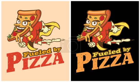 Illustration for Fueled by Pizza - Pizza Lover - Royalty Free Image