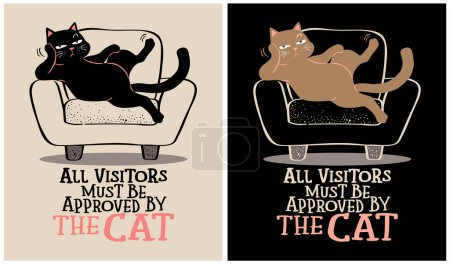 Ilustración de Gato acostado en sillón - amante del gato - Imagen libre de derechos