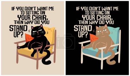Illustration for Cat sitting on chair - Cat Lover - Royalty Free Image