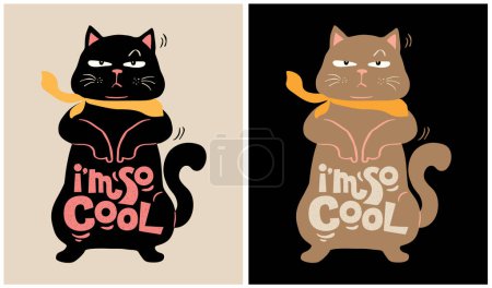 Ilustración de Gato fresco - amante del gato - Gato divertido - Imagen libre de derechos