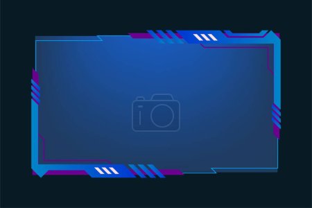 Illustration for Simple gaming screen panel and overlay design with offline screen vector. Live streaming overlay and broadcast border design with blue color. Online user interface vector with abstract shapes. - Royalty Free Image