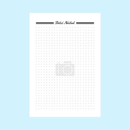 Illustration for Dotted notebook KDP interior template. Dotted scrapbook for sketch and other information, journal template. KDP interior log book. Regular sketchbook with dots for designers. - Royalty Free Image