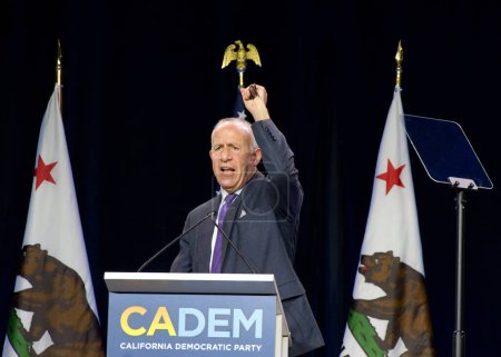 Photo for Sacramento, CA - Nov 18, 2023: Mayor Darrell Steinberg speaking at the CADEM Endorsing Convention General Session Saturday morning. - Royalty Free Image