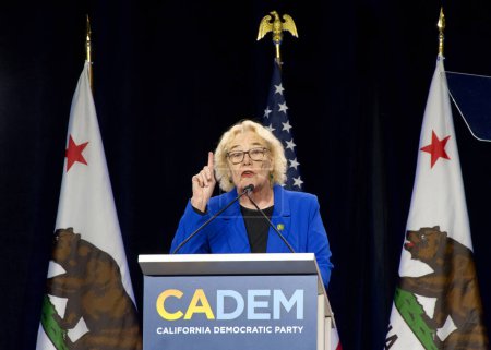 Photo for Sacramento, CA - Nov 18, 2023:  Zoe Lofgren speaking at the CADEM Endorsing Convention General Session Saturday morning. - Royalty Free Image