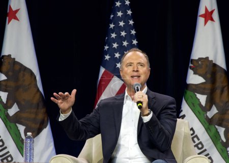 Photo for Sacramento, CA - Nov 18, 2023: Adam Schiff speaking at the CADEM Endorsing Convention General Session Senate Candidate Interviews Saturday afternoon. - Royalty Free Image