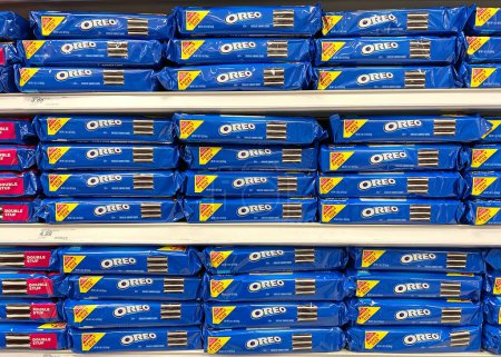 Photo for Alameda, CA - Sept 29, 2022: Grocery store shelves with packages of OREO brand cookies for sale. - Royalty Free Image
