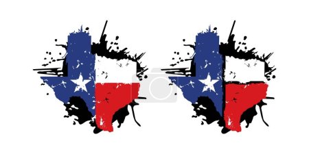 Téléchargez les illustrations : Texas Map With Flag Grunge Design Illustration vectoriel eps format, adapté à vos besoins de conception, logo, illustration, animation, etc.. - en licence libre de droit