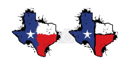 Ilustración de Texas Map With Flag Grunge Design Ilustración vector eps formato, adecuado para sus necesidades de diseño, logotipo, ilustración, animación, etc.. - Imagen libre de derechos