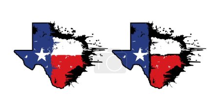 Texas Map With Flag Grunge Design Illustration vectoriel eps format, adapté à vos besoins de conception, logo, illustration, animation, etc..