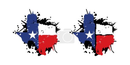 Ilustración de Texas Map With Flag Grunge Design Ilustración vector eps formato, adecuado para sus necesidades de diseño, logotipo, ilustración, animación, etc.. - Imagen libre de derechos