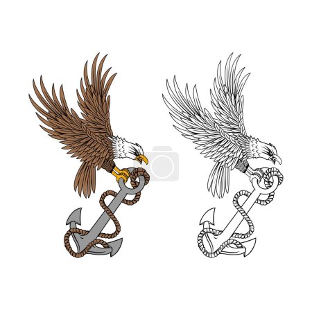 Téléchargez les illustrations : Eagle et Anchor Design Illustration vecteur eps format, adapté à vos besoins de conception, logo, illustration, animation, etc.. - en licence libre de droit