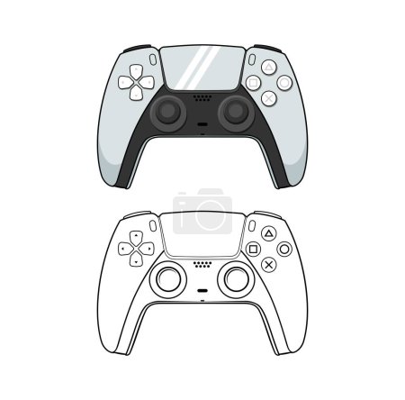 Play Station 5 Game Console Stick Controller Design Illustration vector eps format , suitable for your design needs, logo, illustration, animation, etc.
